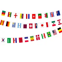 Verdens flag guirlande, 10m - Hurraflag