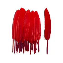 Røde Fjer 25-30 cm – 4-pak - Julekalender Børn