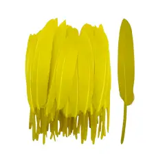 Gule Fjer 25-30 cm – 4-pak - Julekalender Børn