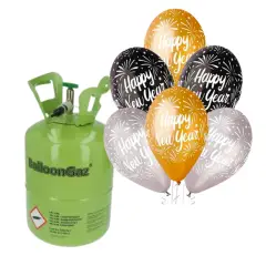 HELIUM OG 24 NYTÅRS BALLONER - Helium til balloner og heliumsæt