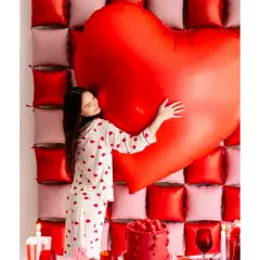 XXL Hjerte Folieballon - 136x129 cm - Folie hjerteballoner "STORE"