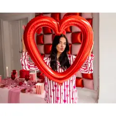 Hjerteformet Folieballon - 86x83,5 cm - Foto props til brylluppet.