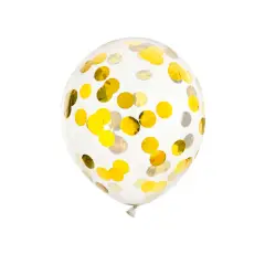 Konfetti Balloner - Guld Metallic - 6 stk. - Nytårsballoner