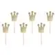 Cupcake toppers - Guld krone - 6 stk. - 
