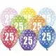 25 ÅRS BALLONER - 6 stk - 