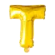 BALLON BOGSTAV T GULD - 35 CM. - 