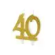 40 års fødselsdagslys - Guld Glimmer - 7.5 cm. - 