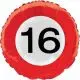 Trafikskilt folie balloner 16 år - 1 stk. - 