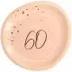 Lush Blush Pink paptallerkener med "Happy 60th" motiv - 8 stk. - 23 cm. - 