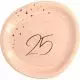 Lush Blush Paptallerkener med "Happy 25th" motiv - 8 stk. - 23 cm. - 