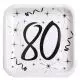 Paptallerkner 80 år - 23x23 cm - 10 stk. - 