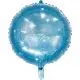 Rund Foileballon - holographic - blå - 61 cm. - 