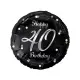 Folie ballon - 40 år - sort/sølv - 
