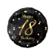 Folie ballon - 18 år - Sort/Guld - 