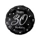 Folie ballon - 30 år - sort/sølv - 